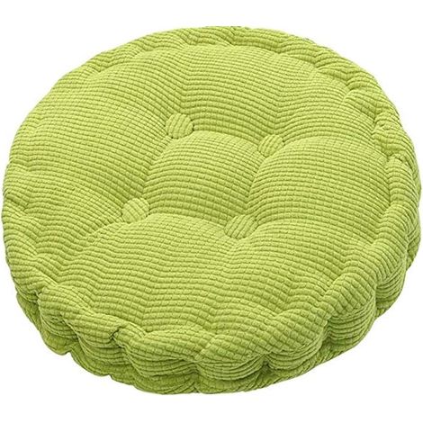 Coussin d'extérieur - Coussin de chaise - 45 x 45 cm - Tapis de sol épais - Coussin d'extérieur pour bancs et chaises de jardin - Rond - Vert (1/4)