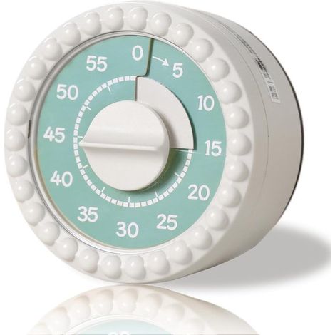 Timer meccanico da cucina con autonomia di 60 minuti e allarme sonoro per cucinare, cuocere al forno e per le uova. Base magnetica, design giallo accattivante. (1/5)