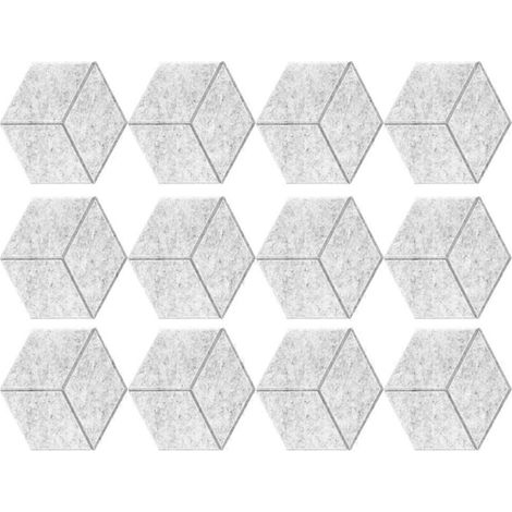 Packung mit 12 selbstklebenden Akustikpaneelen, 30,5 x 25,9 x 1 cm, aus schallabsorbierendem Schaumstoff, grau. (1/5)