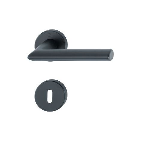 Par de manillas sobre rosa Stockholm HOPPE 1140/42K/42KS Negro mate - Llave L - 11702345