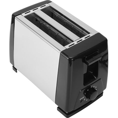 Grille-pain 2 tranches 650-850 W, 6 vitesses, prise UE 220-240 V, noir (1/5)