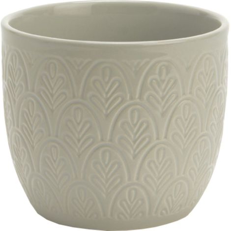 Cache-pot en céramique gris – Hauteur 10 cm – Diamètre 11.5 cm – Pour décoration intérieure – Résistant aux chocs – Amadeus (1/2)