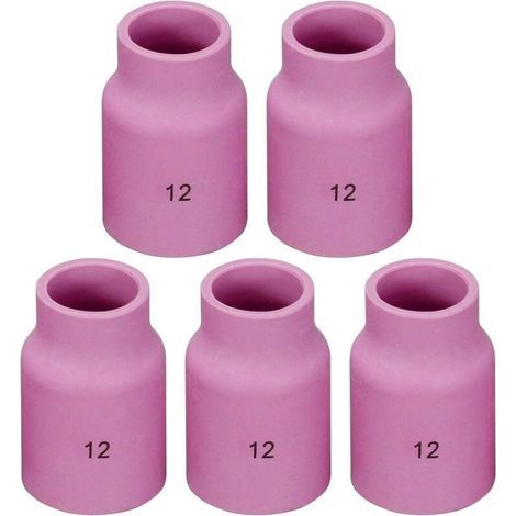 TIG Lentille à gaz Buse en alumine Tasses en céramique Jumbo Large 53N87 (12 D19 x 48 mm) Compatible avec SR DB WP 9 17 18 20 25 26 Torche de soudage TIG 10pk (1/3)