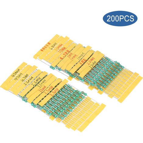 Kit surtido de inductores de anillo cromáticos φ0510 DIP (20 piezas) - Tolerancia ±10% - 1 W - 1/10/100/2,2/22/220/3,3/33/330/4,7/47/470/6,8/680/15/150 µH (1/2,2/3,3/4,7 mH)
