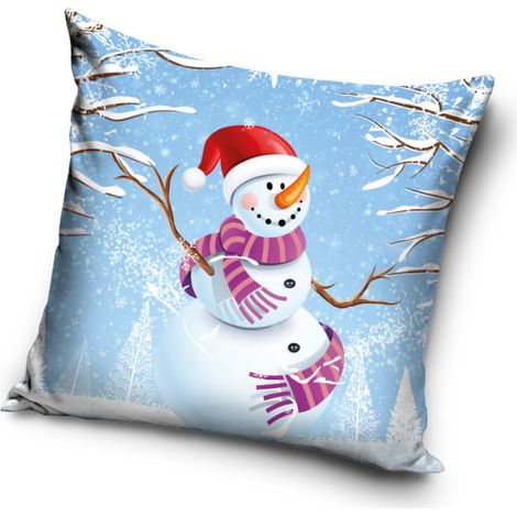 Taie d'oreiller de Noël 40x40 cm, bonhomme de neige