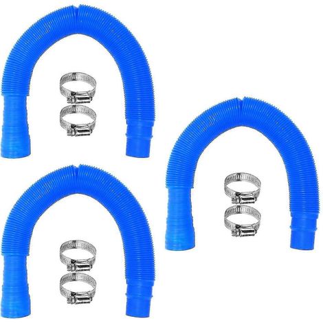 Kit de 3 raccords pour tuyau de remplacement de pompe de piscine avec filtre - Couleur : bleu (1/5)