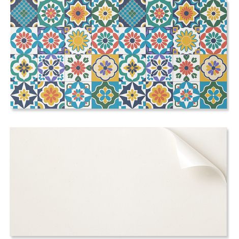 Panel de pared de vinilo para decoraci贸n de interiores modernos, 100x50 cm, con estampados florales y geom茅tricos.