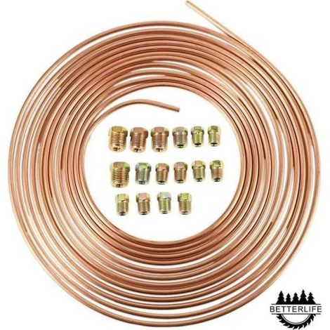 Bremsschlauchrolle aus Kupfer und Nickel – 7,62 m Länge – 3/16" Außendurchmesser – rostbeständig (1/4)