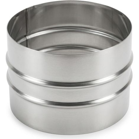 MAKA Raccordo MM per Canna Fumaria, Manicotto Maschio-Maschio in Acciaio Inox, Giunzione Tubi Fumo Monoparete per Stufa a Legna Pellet e Caldaia AISI 316 Ø 100 mm (1/5)