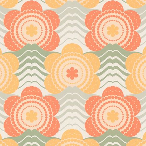 Papier peint Fleur Vert Retro Chic A.S. Création (1/4)