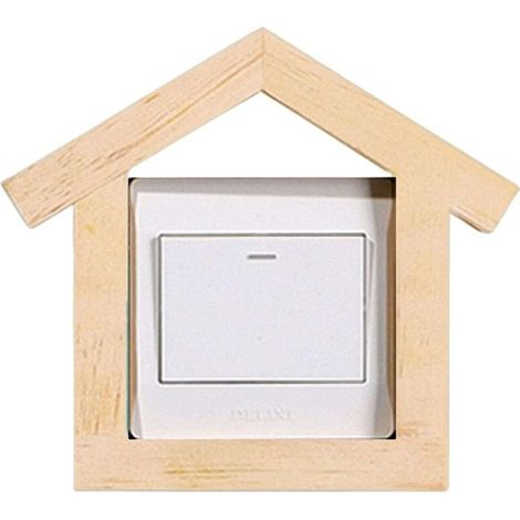 Placa de interruptor de diseño creativo que embellece las paredes. Ideal para sala de estar, dormitorio, cocina, oficina, escuela, hogar, 8,6 x 8,6 cm. (1/5)