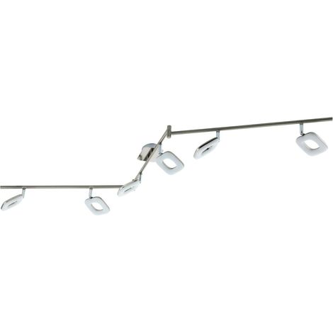 Plafonnier Litago, lampe de plafond 6 flammes avec spots réglables