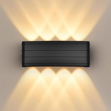 LED Wall Lamp for Indoor/Outdoor 8W 2700K Black (1/5)