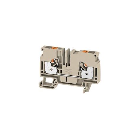 WEIDMÜLLER 1992110000 A2C 6 BORNE DE PASSAGE, PUSH IN, 6 MM2, 800 V, 41 A, BEIGE FONCÉ, BOÎTE DE 50