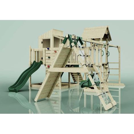 Polarplay Spielturm Gustav aus Holz in GrünBabyschaukel (1/4)
