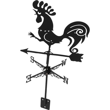 Girouette Décorative en Forme De Coq Matériau en Fer Facile À Installer Décoration De Toit Extérieure (1/5)