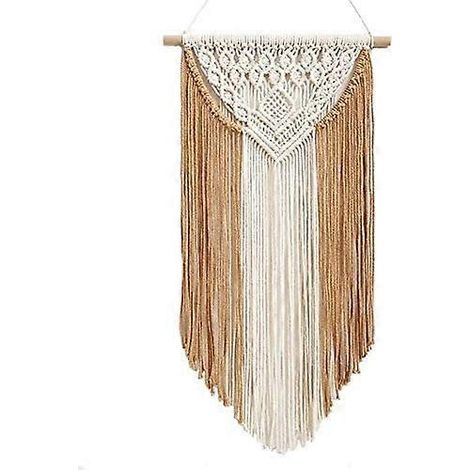 Makramee-Wandbehang, Bohème-Stil, Wohndekoration, handgewebter Wandteppich aus Baumwollseil