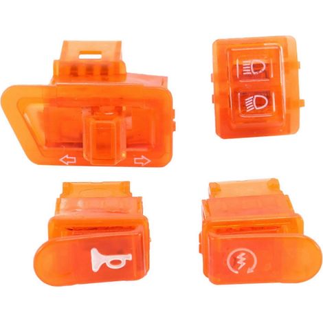 Bouton de klaxon, de clignotant et de démarrage pour moto, compatible avec Honda DIO ZX AF27 AF28 AF34 AF35 (orange) (1/5)