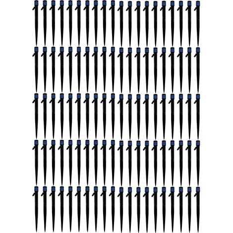 100 pièces émetteurs de goutte-à-goutte 360 degrés débit d'eau réglable goutteurs pulvérisateur pour Patio pelouse lit système d'arrosage 13 cm/5.1in bleu (1/5)