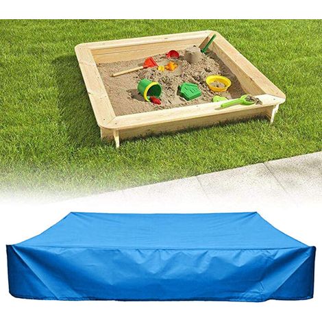 royaluxe - Bac à Sable Couvre, Couverture de Bac à Sable Anti-Poussière avec Cordon de Serrage Grande Qualité Bac à Sable Exterieur Enfant pour Bac à Sable pour les fermes de piscine (120120CM) Bleu (1/5)