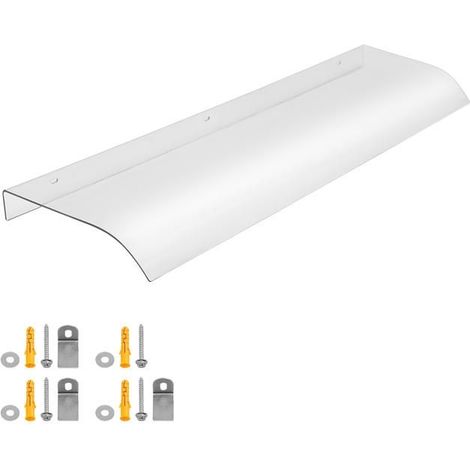 Auvent de porte marquise – 80 x 40 cm – PET transparent – Résistant UV et intempéries – Protection pluie et soleil – Home Nature Wohnkonzept (1/5)