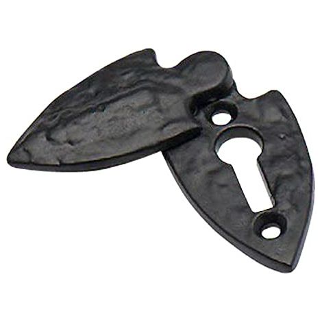 Bulk Hardware BH01797 Rosetta per Foro Chiave con Coperchio, Motivo a Giglio, Finitura Anticato, Nero Anticato (1/2)