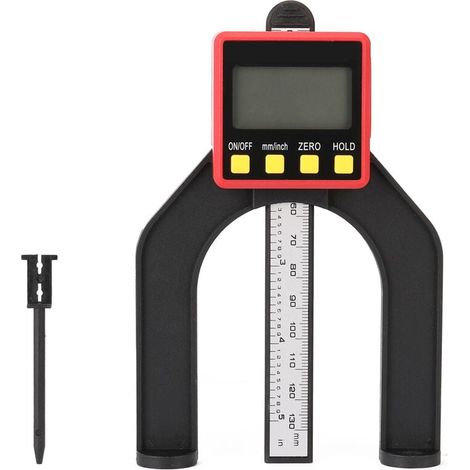 0–80 mm LCD 0,01 mm Digitalanzeige, Höhen- und Tiefenzähltiefenmesser, Holztiefenmesser, Höhenmesser, Holzbearbeitungslineal, Messwerkzeug, digitale Holzbearbeitungsmesswerkzeuge mit magnetischen Füße (1/4)