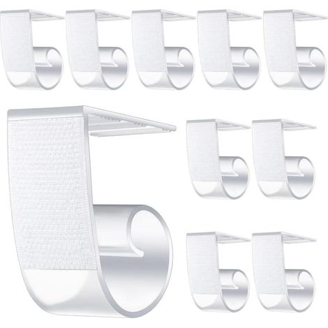Lot de 10 pinces à nappe en plastique pour tables épaisses - Antidérapantes - Avec fermeture Pour tables de restaurant (1/5)
