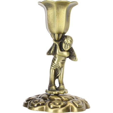 Bougeoir d'ange, Statue de chérubin, bougeoir Vintage en métal, décoration pour Table à manger, fête de mariage (1/5)