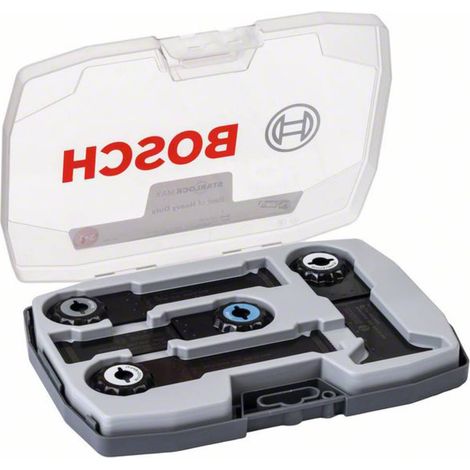 Set di 4 lame Bosch Professional Starlock Max per taglio di punta e lavori pesanti su legno e metallo non temprato, accessorio multifunzione, colore blu (1/5)