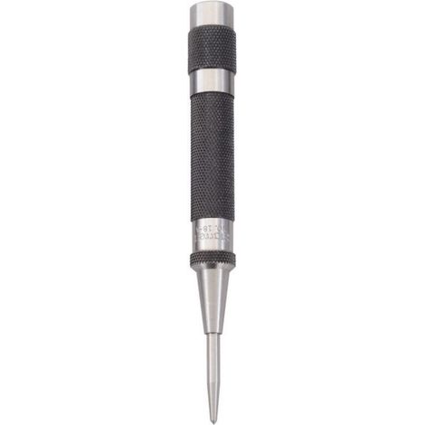 1 - Poinçon Automatique - Centreur Métal - Réglage Tension Ressort - Acier Trempé - Pour Perçage Précis - Argent - 12,5x1,4cm (1/5)