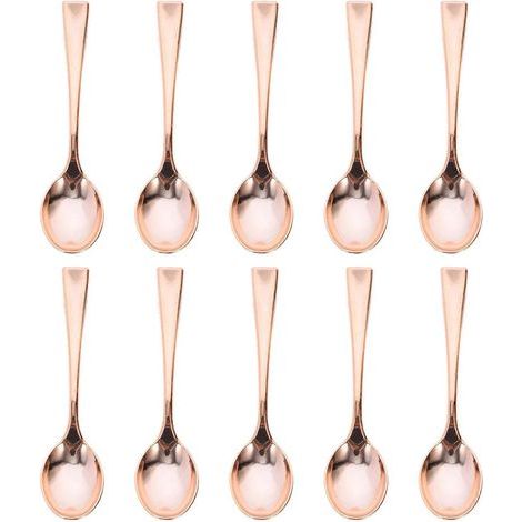 Set mit 24 Mini-Einweglöffeln aus Kunststoff für Kuchen, Desserts und Eiscreme, roségoldfarben, ideal für Zuhause, Gewerbe und Partys. – 9,80 x 2,00 x 0,30 cm (1/4)