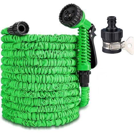Tuyau d'arrosage Extensible 30M, 100FT Tuyau Arrosage Flexible ＆Léger avec 7 Modes de Pulvérisation et Joint universel, Tuyau Arrosage Retractable pour Irrigation, Laver la Voiture, Ba (1/4)