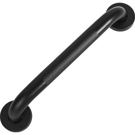 Shower handrail, 30cm bathroom handrail, 32mm diameter, 304 stainless steel, non-slip, suitable for bathtub and shower, black (1/4)