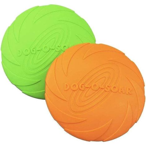 2Pcs Dog Frisbee Dog Frisbee Soft Natural Rubber Disc for Dogs Safety Flying Disc Outdoor Flying Toy(L) MUMU (1/3)