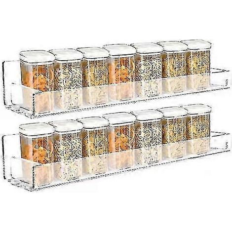 Étagère à épices murale transparente pour le rangement et l'organisation de la cuisine (1/5)