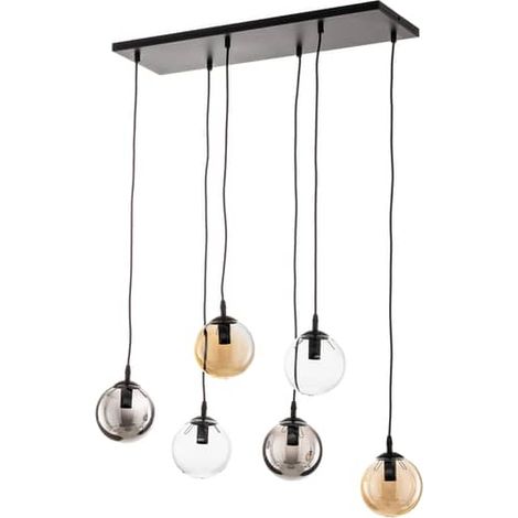 [NEUWERTIG] Euluna Hängeleuchte Glassy 6 Flg Grafit Amber Klar Pendelleuchte Deckenlampe B-Ware