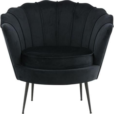 Nice Fauteuil en velours noir. (1/5)