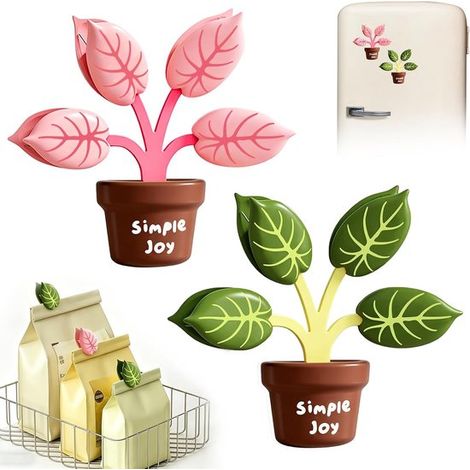 Lot de 8 aimants pour réfrigérateur - Pinces de fraîcheur - Pinces de fermeture - Pinces pour sacs - Pinces magnétiques - Pinces pour chips - Décoration pour plantes en pot - Pour les en-cas, document (1/5)
