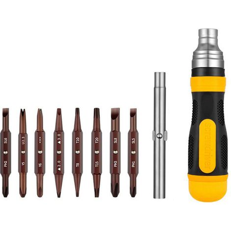 Coffret tournevis à cliquet magnétique lot de 19 en 1,Precision Screwdriver ,Tournevis-clé à cliquet