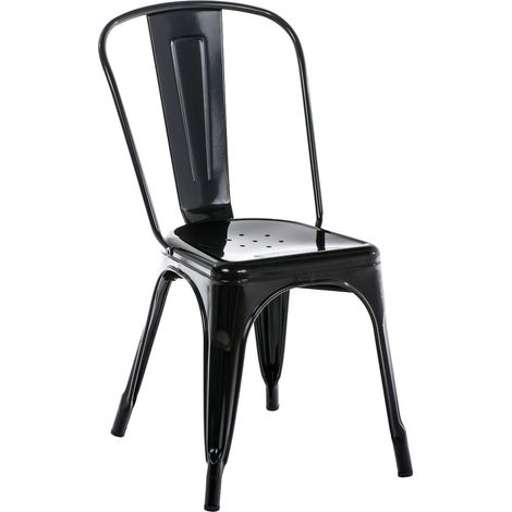 Chaise empilable en metal Benedikt Noir (1/7)