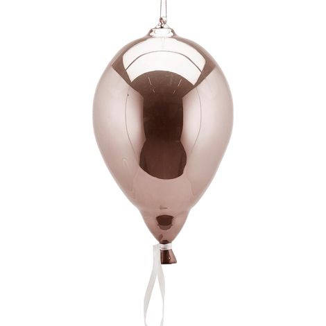 Palloncino per albero di natale in vetro color Rosa pendagli decorati e lucidi -Palloncino Grande (1/3)