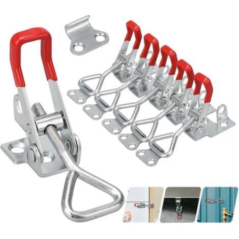 FENOPLASTICA6 pièces Fermeture Remorque Rermeture à Levier Loquet à Bascule Loquet à Bascule GH-4001 en Métal Loquets à Bascule Réglables-Pour Portes, Caisses, Remorques Capacité de Maintien 100 KG (1/5)