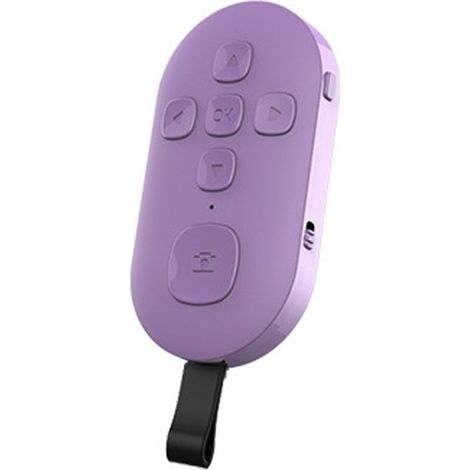 Télécommande Bluetooth violette – Selfie, vidéo, changement page – Plug-and-play – Charge USB-C – Compacte – Idéale smartphone/tablette