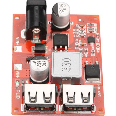 Module d'alimentation stabilisé à double port USB 6-40 V avec convertisseur 5 V/3 A pour téléphone et tablette (1/5)