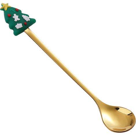 Cuillère De Noël - En Acier Inoxydable - Pour Café Thé Dessert - Décoration De Table Festive - Lot De 1 (1/5)