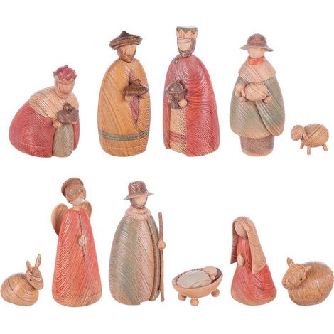 Natività con 3 Re magi, angelo e pastore in resina statue per presepe 11 pz (1/4)