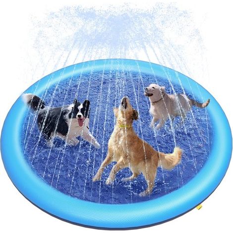 Planschbecken für Hunde und Kinder Großes, rutschfestes Hundebecken, 0,58 mm dick, strapazierfähige Wasserspielmatte für den Außenbereich, Wasser (1/5)
