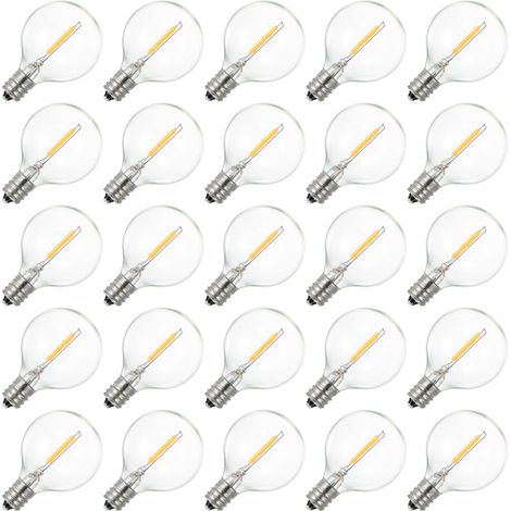 Packung mit 25 C230V G40 LED-Lampen mit E12-Sockel, IP44 wasserdicht, warmweiß, für Lichterketten, Partydekorationen, Hochzeiten usw. Tragbar (1/5)