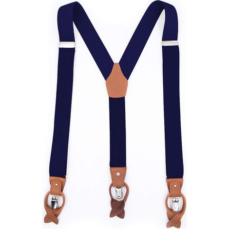 [NIE BENUTZT]Breite, abnehmbare, elastische Hosenträger für Herren mit Clips oder Knöpfen. Verstellbare Y-Form.